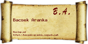 Bacsek Aranka névjegykártya
